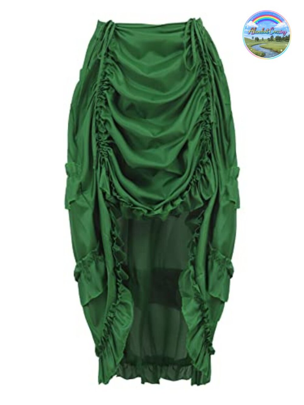 Steampunk High Low Skirt 4 Tier Ruffles Adjustable Renaissance Costume